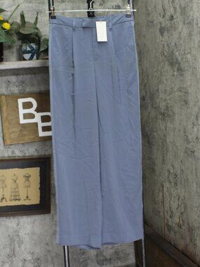 A New Day Blue A Day High Rise Satin Side Striped Straight Trousers 4